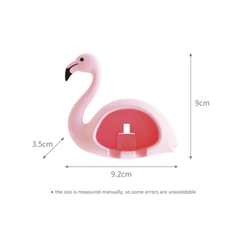 

Toothbrush Holder Sucker Flamingo Shaped Bathroom Accessories 2 Position 1Pcs Cute Wall Mount Toothbrush Rack Organizer