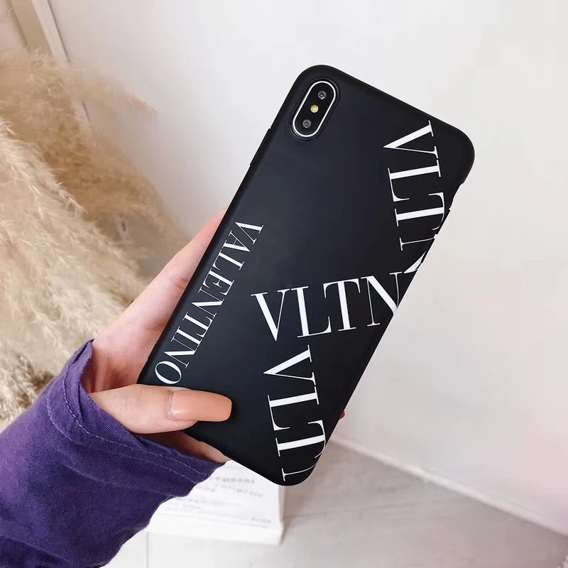 Роскошный брендовый итальянский мягкий силиконовый чехол VLTN для apple iphone 6 S 7 7plus 8 8plus X XR XS max Valentino простой чехол для телефона