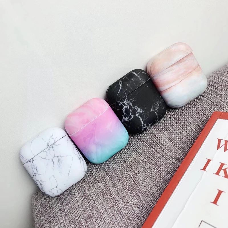 Мраморный Жесткий пластиковый Чехол для наушников AirPods 1/2 чехол зарядки