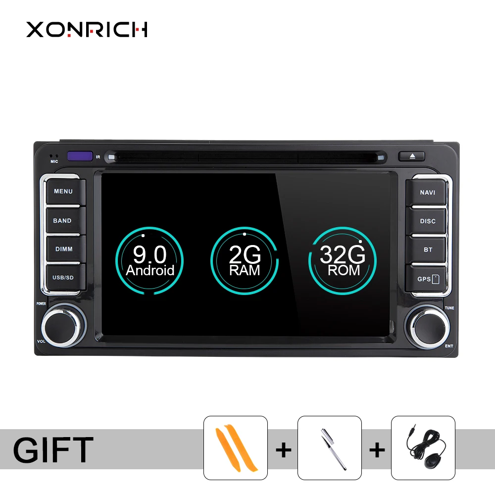 2 din Android 9 0 автомобильный DVD GPS для Toyota Universal Land Cruiser 100 200 Prado 120 150 Rush Hiace Yaris Hilux CD Радио