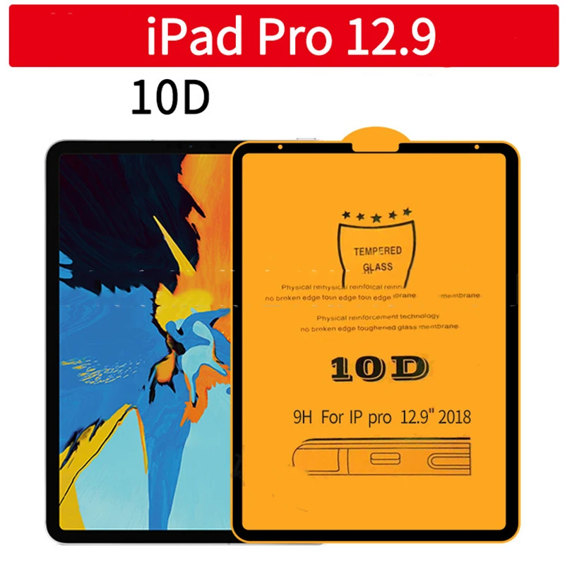 10D Защитная пленка для экрана из закаленного стекла для Apple iPad Pro 12,9 Pro 12,9 с полным покрытием ультратонкая защитная пленка HD 10D