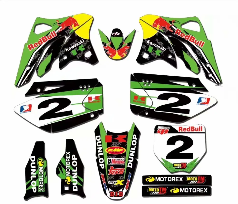 Мотоцикл фоновая наклейка s Команда графическая звезда наклейка для Kawasaki KX250F KXF 250 KXF250 2006 2007 2008 наклейка Kawasaki - Цвет: as shown