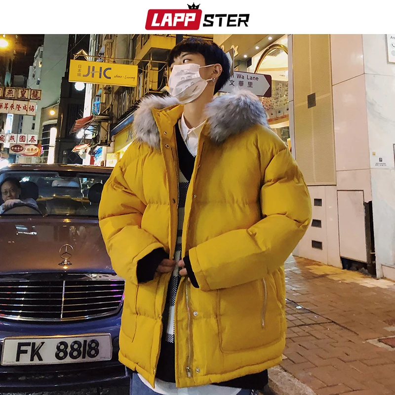 LAPPSTER Мужская однотонная пуховая куртка-парка 2020 корейская мода с капюшоном
