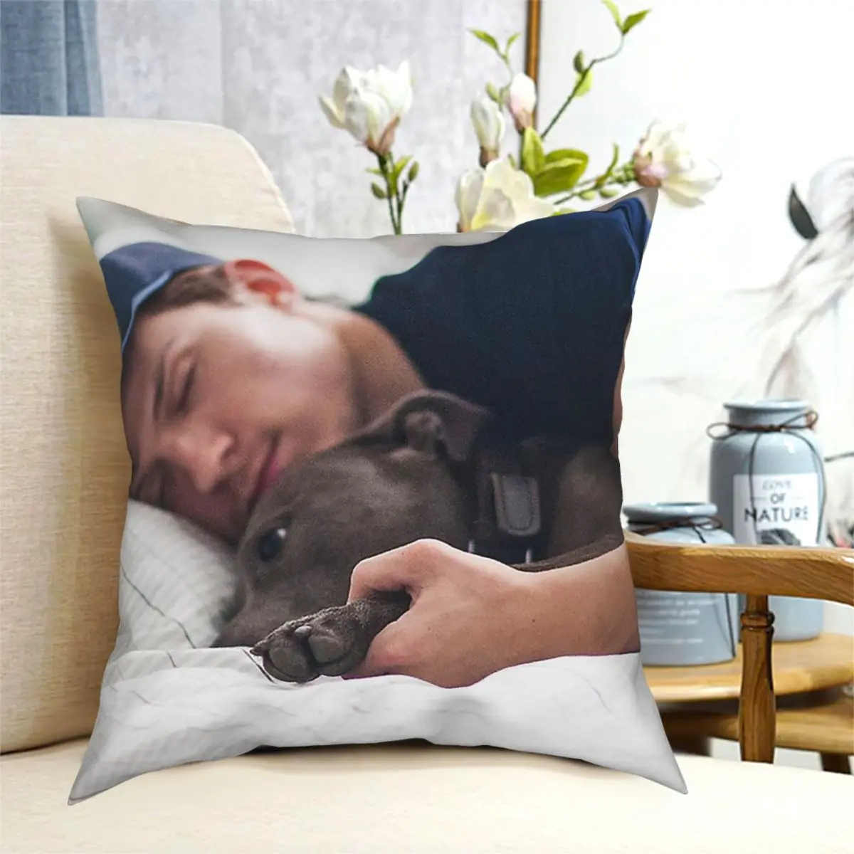 

Tom Holland With Tessa Throw Pillow Cover Polyester Decorative pillowcases Funny cushion cover 45x45