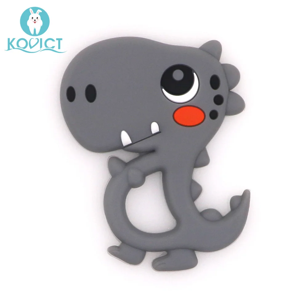 01 Gray Kovict BPA бесплатно 1 шт. Динозавр Детский Силиконовый грызунок милые Прорезыватели для зубов жевательные в форме животных Товары для малышей подарок для кормления - Цвет: 01 Gray