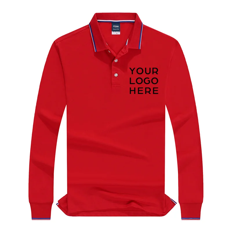 Мужская рубашка-поло с длинным рукавом принтом | одежда