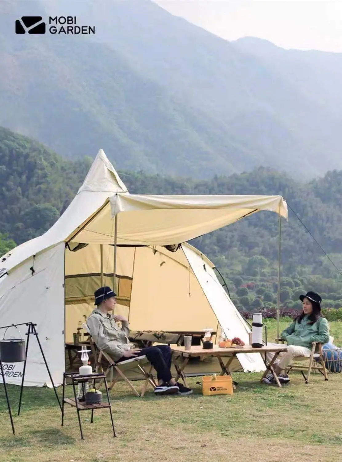 

Mobigarden Era 290, наружная палатка для кемпинга, семейный солнцезащитный тент, навес для лобби, вентиляция, водонепроницаемая хлопковая палатка д...