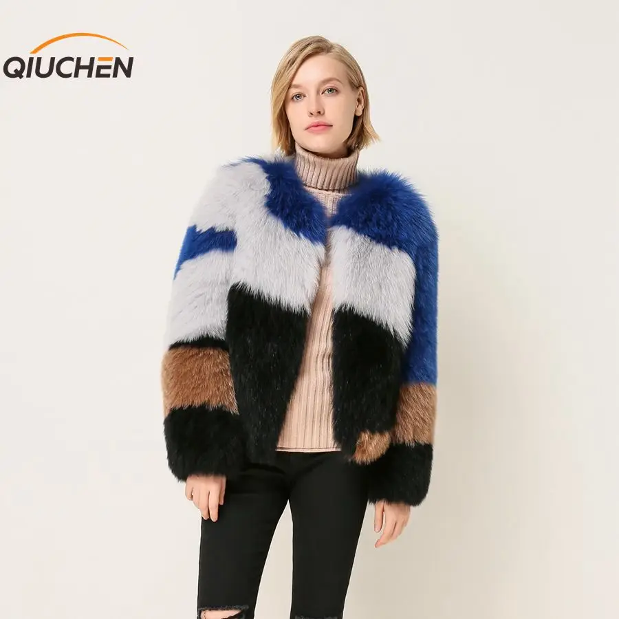 QIUCHEN PJ1873 Новое поступление Бесплатная Доставка женская зимняя куртка из