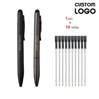 1pen 10refill custom logo ballpoint pen multifunction capacitive touch screen stylus personalized student gifts with refills