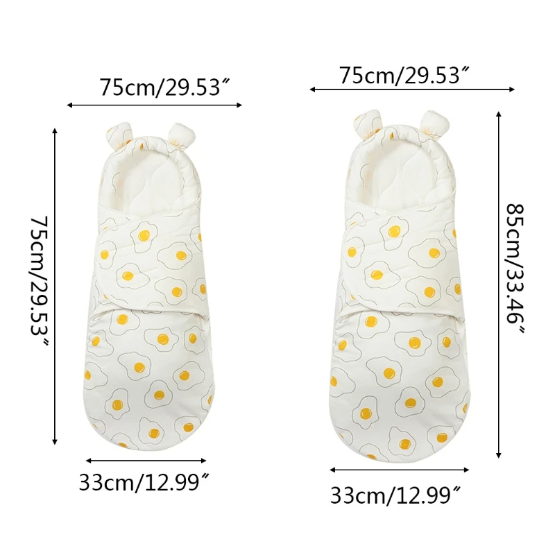 

Newborn Pure Cotton Hooded Blanket Warm Soft Swaddle Sleeping Bag Stroller Wrap Sleepsacks