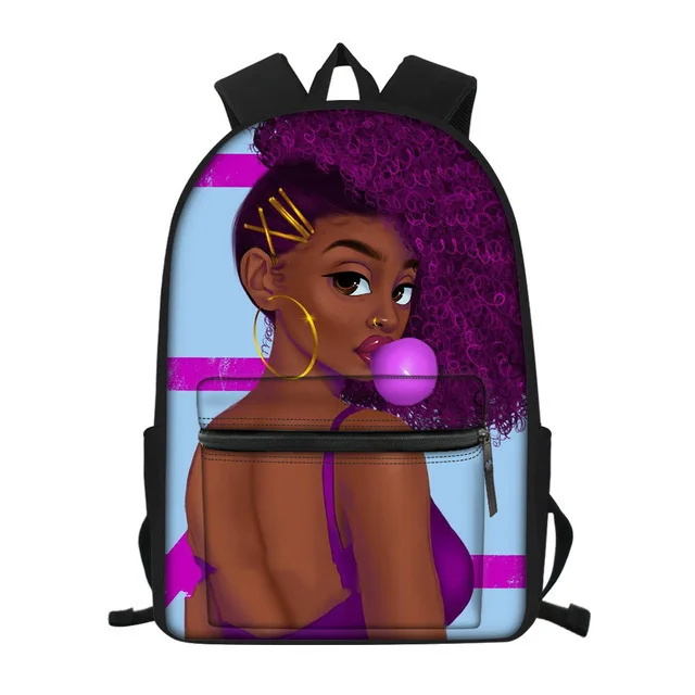 

2021 new backpack pattern custom book cute fashion bag African girl print backpack Children Bag