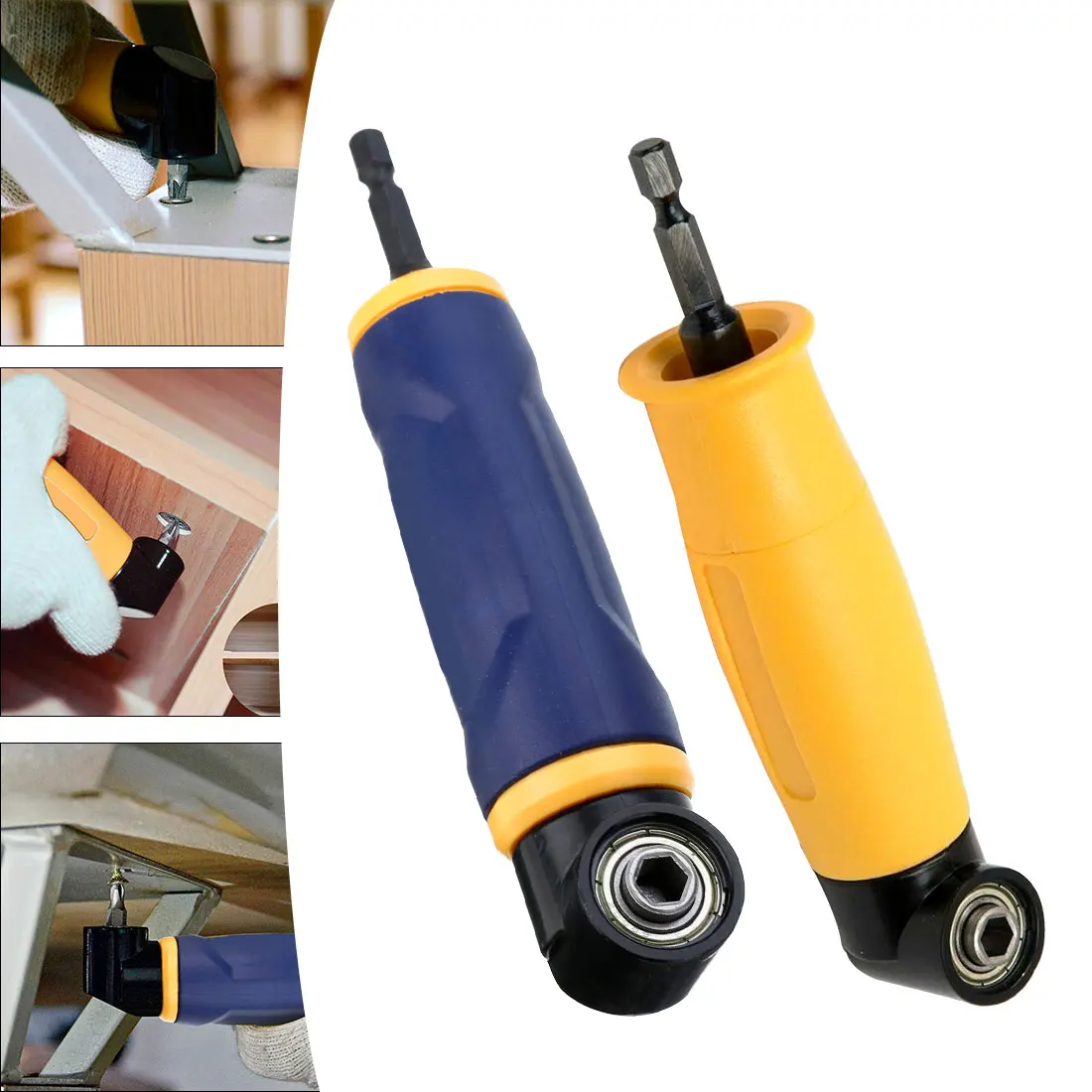 

90 Degree Right Angle Extension Driver Drilling 1/4 Hex Screwdriver Drill Bit Socket Holder For Hand Electric Wood Wrench Tools