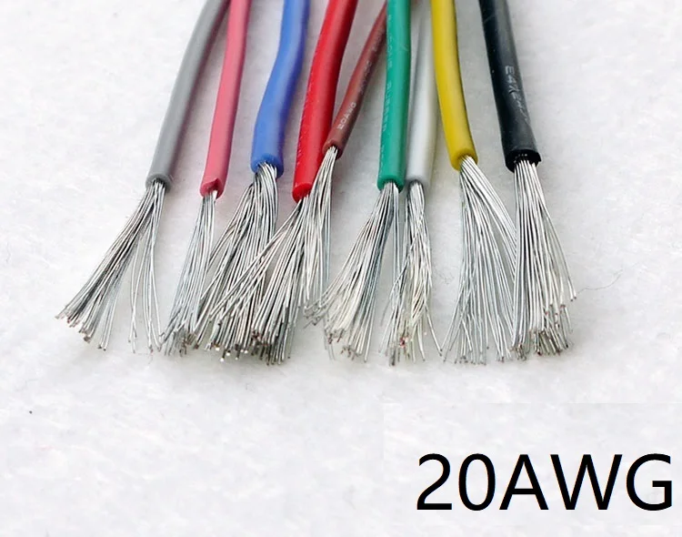 1 м UL3239 гибкий силиконовый провод 20AWG изолированный луженый медный Электрический