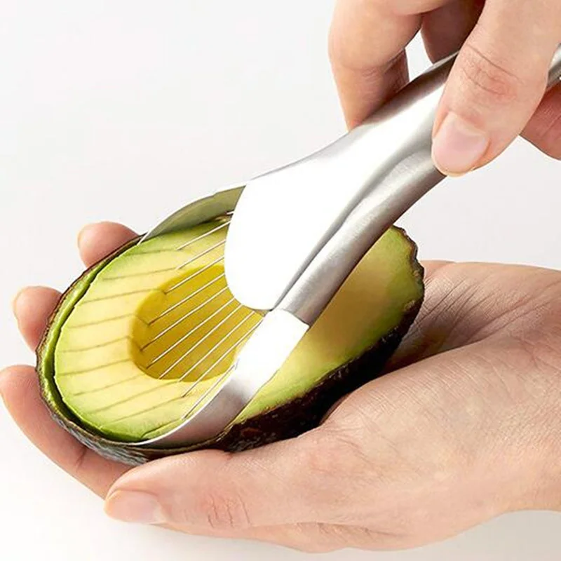 

BOUSSAC 2 In 1 Avocado Corer Slicer Two-ended Mango Cutter Stainless Steel Avocado Slicer Fruit Knife Creative Kitchen Gadget