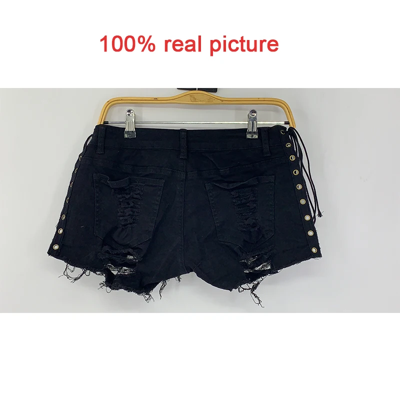 Женские летние джинсовые шорты рваные с низкой талией женские пуш ап