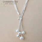 Ожерелье женское из серебра 925 пробы, с бусинами