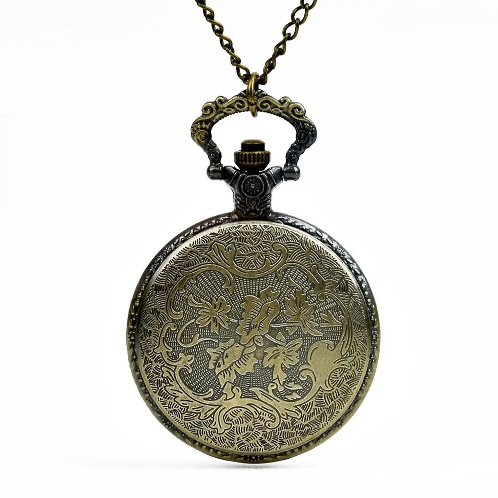 Большие карманные часы Бронзовый элемент ретро классический дизайн мужские