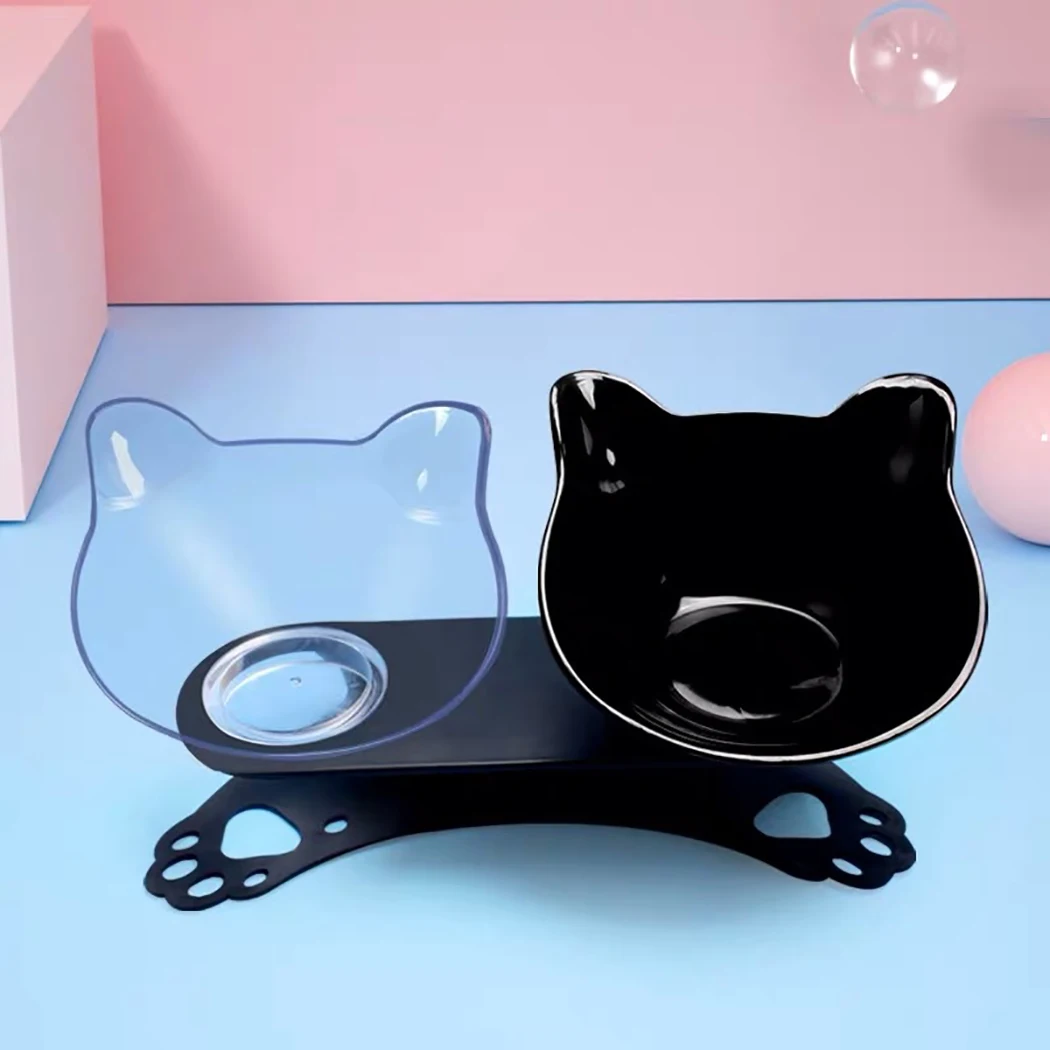 

1 шт., нескользящая прозрачная миска для питомцев, с поднятой основой