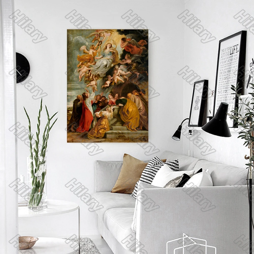 

Poster Ancient Mythology Angel Canvas Painting Piety People Wall Art Home Decoration for Living Room and Bedroom Frameless Style