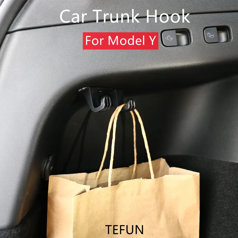 

For Tesla Model Y Car Trunk Hook Accessores Rear Trunk Bag Hook Holder Hanger