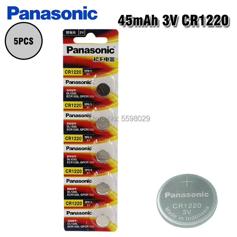 Литиевые Батарейки PANASONIC CR1220 BR1220 DL1220 ECR1220 LM1220 3 в 5 шт./лот | Электроника