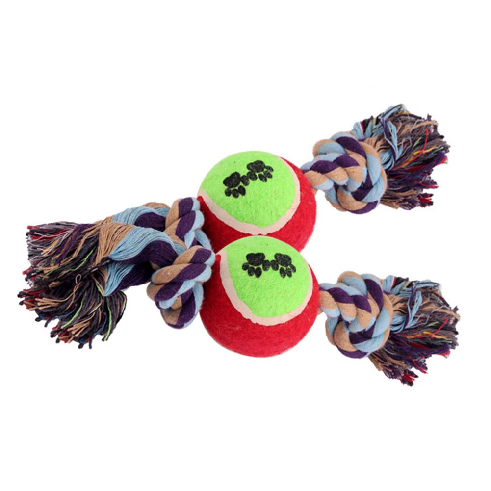 

Dog Chew Rope Knot Ball Bite Resistant Braided Cotton Rope Pet Biting Toy Puppy Teething Balls Pets Tooth Cleaning Molar Toys