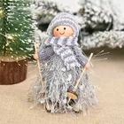 Рождественские украшения креативные милые древесного волокна пряжи лыжные кукла красно-белая шляпа с кисточкой + красное платье куклы для девочек