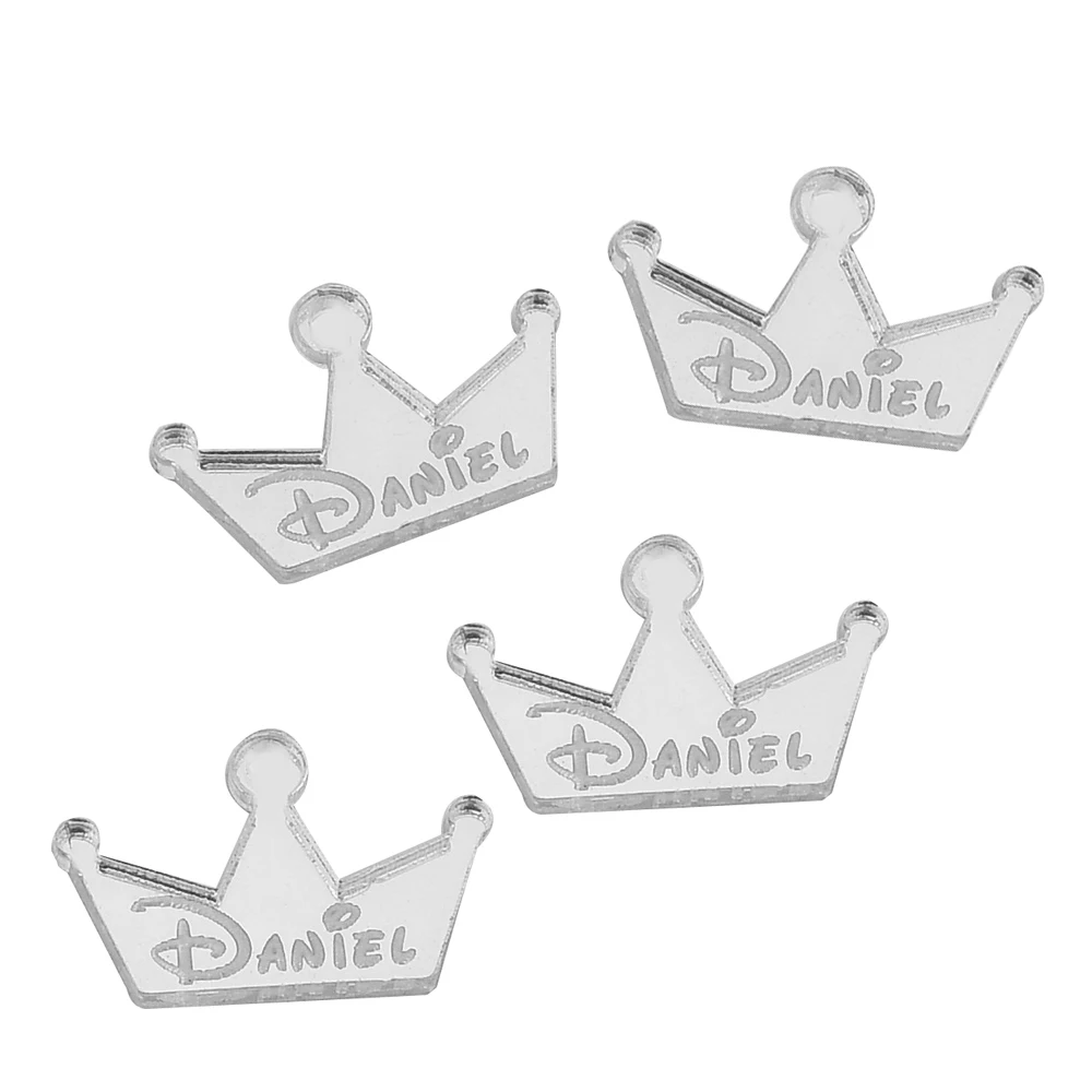 

30 шт. Персонализированные Гравированные бирки, акриловые приглашения, логотип, корона, шоколад, детский душ, крещение вечерние вечеринка, св...