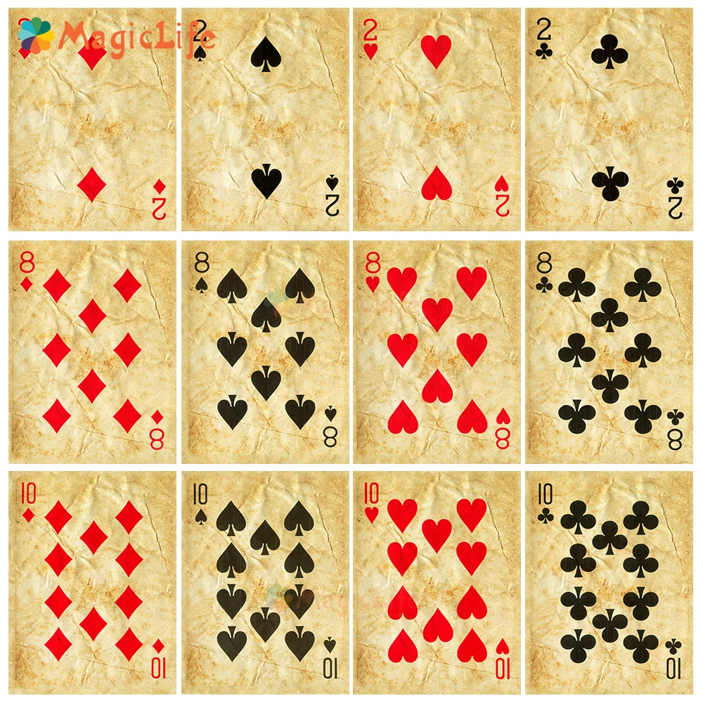 

Vintage Old Number Poker Wall Pictures For Living Room Red Heart Nordic Poster Wall Art Canvas Painting Home Decor Unframed