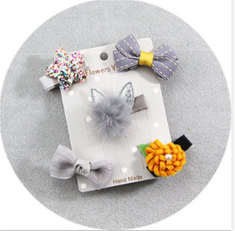 5 шт. модные детские заколки для волос с милыми мультипликационными персонажами