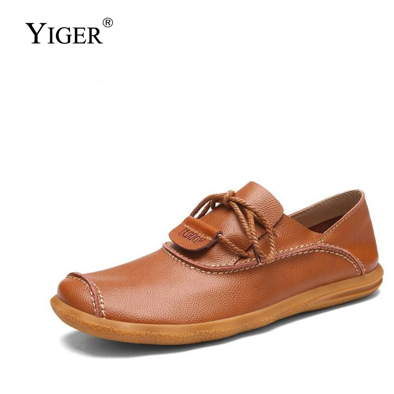 Мужские лоферы YIGER из натуральной кожи нескользящая подошва пчела сухожилия