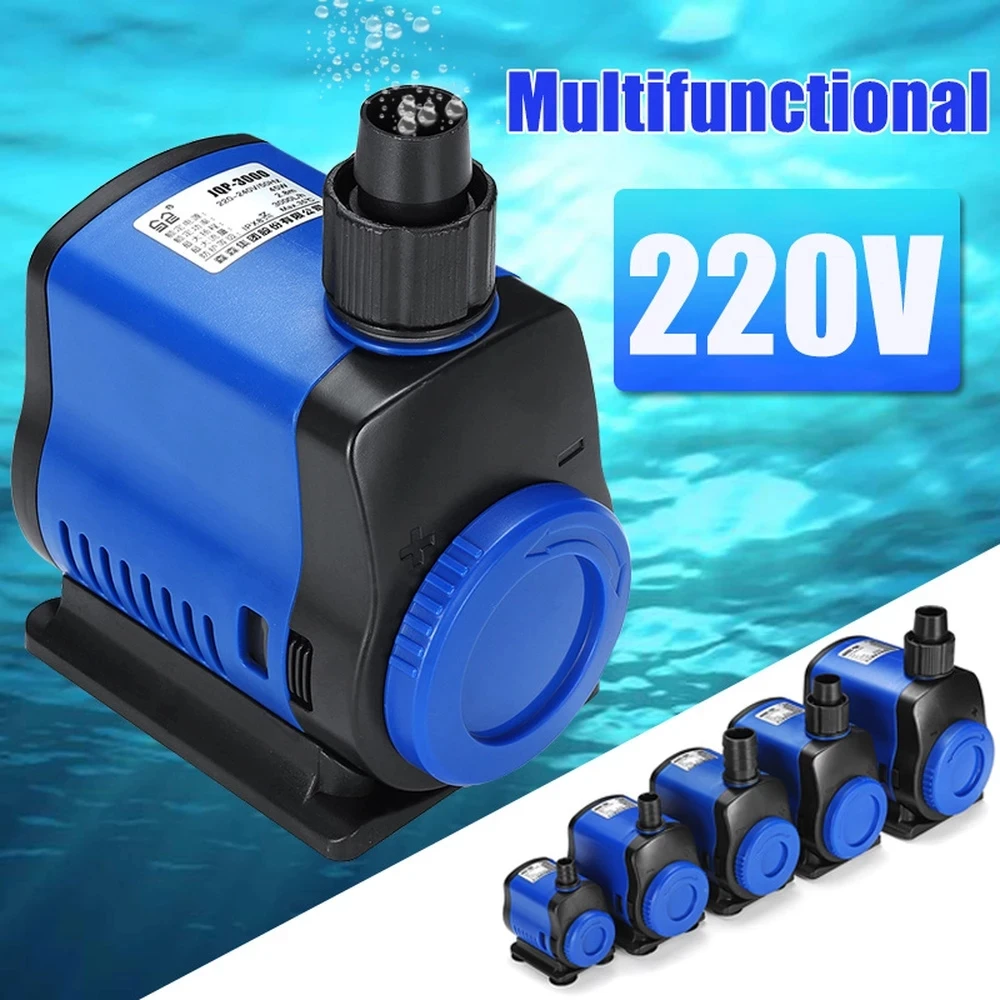 

Ultra Silent Submersible Aquarium Water Pump for Fish Tank Fountain Garden Pond Rockery Adjustable Water Filter Pump 500-3500L/h