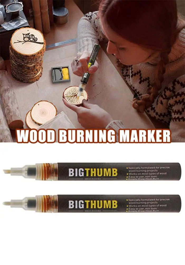 

Wood Burning Scorch Marker Pen Diy Wooden Painting Pyrography Pen Handmake Ornament Craft Tool Designer Office Stationery