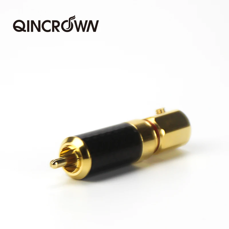 QINCROWN позолоченный медный RCA штекер Mayitr прочный RCA винты разъема пайки Блокировка аудио-видео штекер