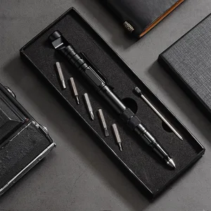 10 in 1 tactical pen multi function military defense emergency screwdriver set phone stand glass breaker waterproof storage case free global shipping