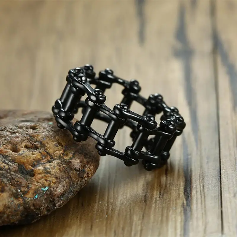

Punk Style Mechanical Simulation Chain Ring Fashion Men's Ring Ring Rock Party Accessories Gift