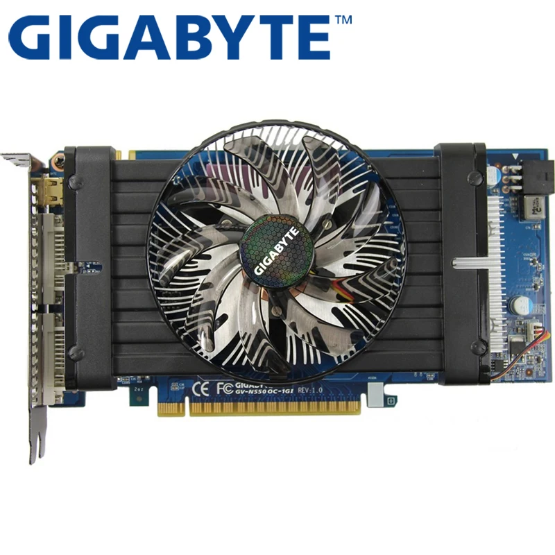 Видеокарта GIGABYTE оригинальная GTX 550Ti 1 ГБ 192Bit GDDR5 для nVIDIA Geforce 550 Ti HDMI DVI используется