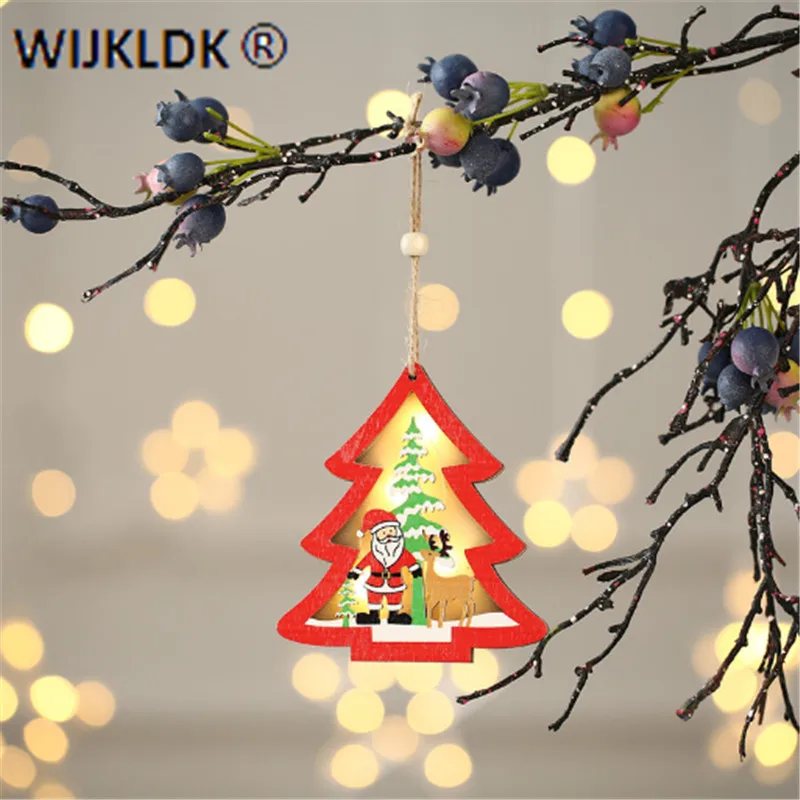 Santa Three-dimensional Glowing Ornaments Christmas Tree Pendant Home Star New Year Decoration Children Gift-C | Дом и сад