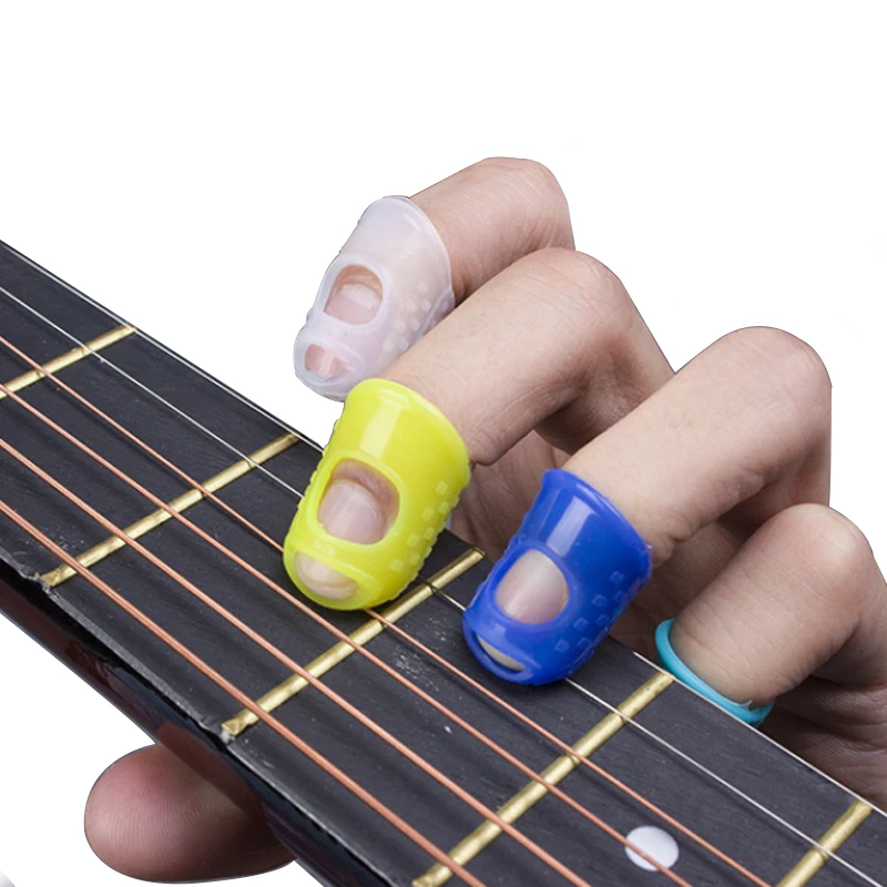 4 шт гитарная струна защита для пальца размеры S M L разные цвета напальчник зажим с