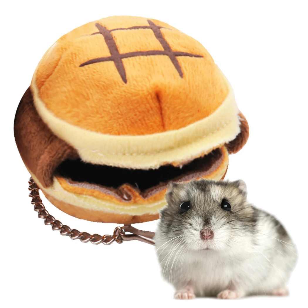 

Portable Hamburg Hamster Nest Small Pet Winter Warm Cotton Nest Cartoon Bread Bedroom Cabin Hanging Sleeping Bag Nest