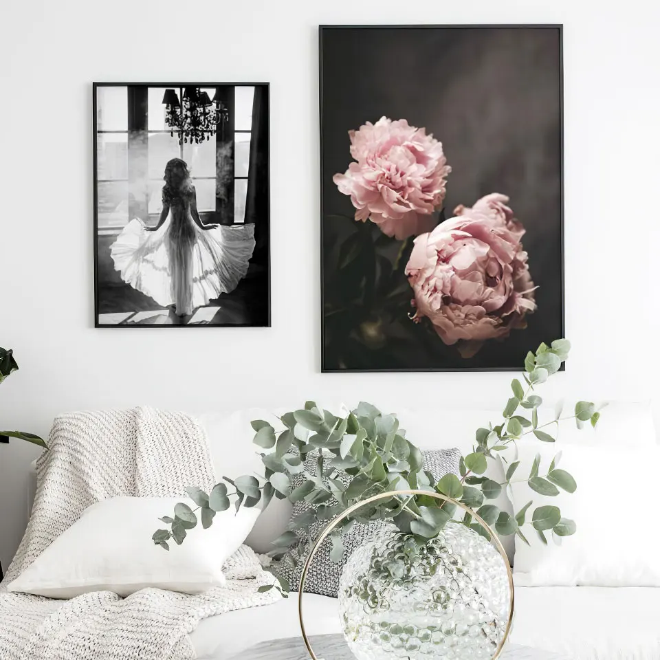 Женские мотивы скандинавский постер цветы холст художественная стена с цитатой