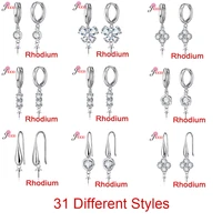 31 styles components 925 sterling silver diy earring findings clasps hooks fittings making accessories jewelry 1 pair