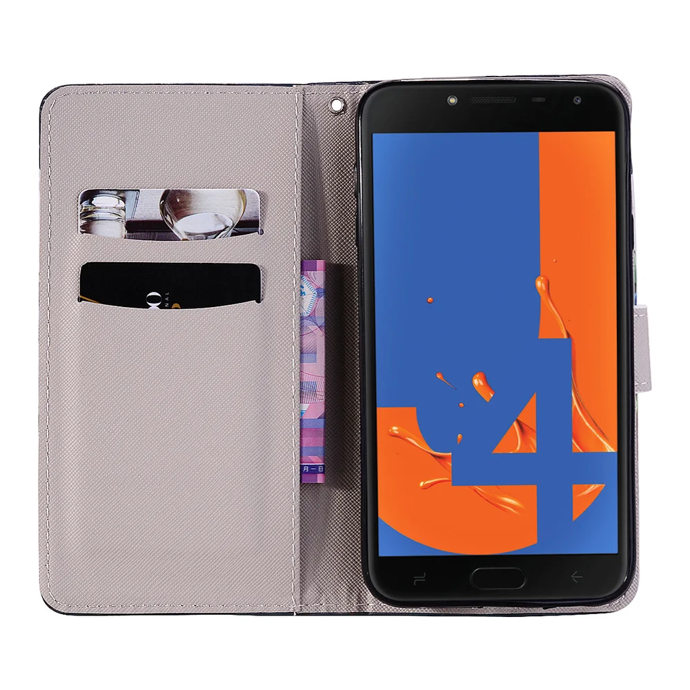 Чехол с 3D рисунком для samsung Galaxy J4, J6 Plus, J2 Pro, J3, J7, J8,, J5,, откидной кожаный чехол-книжка с бумажником, отделениями для карт