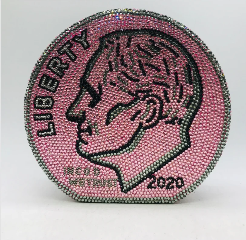 Новинка женский роскошный розовый клатч с кристаллами и стразами женская