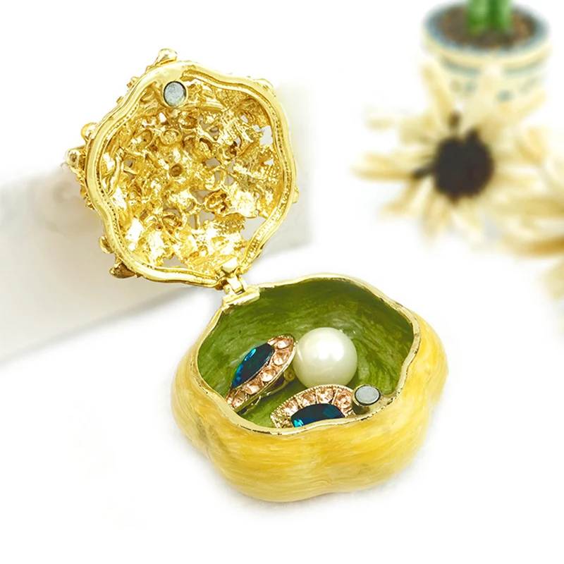 Creatve Диаманте Статуэтка тыквы шкатулка для украшений растение украшения дома