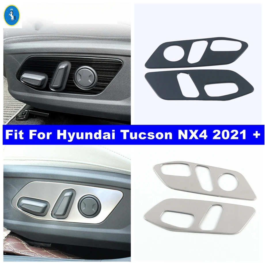 

Silver / Black Seat Adjustment Button Cover Trim Decoration Car Styling Accessories Panel Fit For Hyundai Tucson NX4 2021 2022
