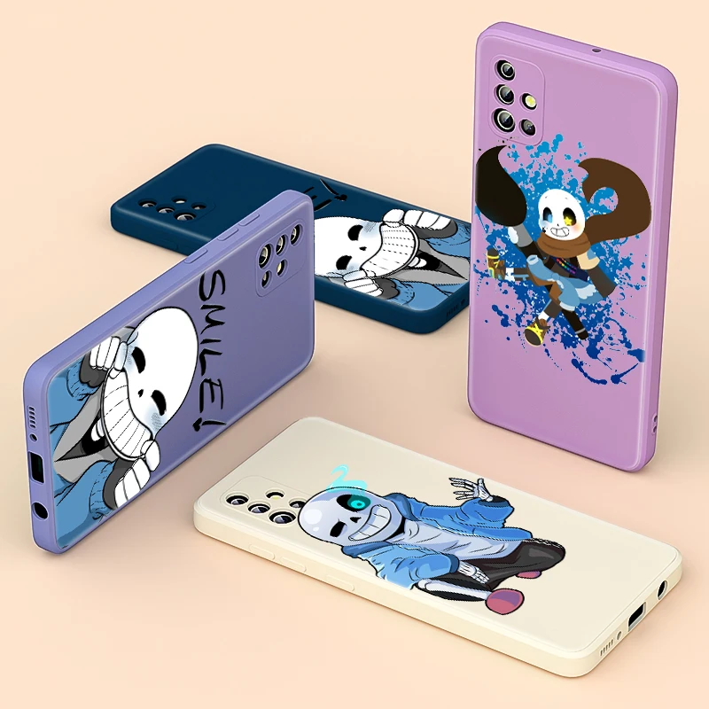 

Undertale Sans Anime Liquid Silicone Soft Cover For Samsung Galaxy Note 20 10 M32 S21 S20 S10 Fe Ultra Plus Lite Phone Case