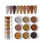 6 цветовНабор для дизайна ногтей Кристальный алмазный порошок блестящая краска Блестящий золотистый Серебристый пылезащитный аксессуар для самостоятельного маникюра