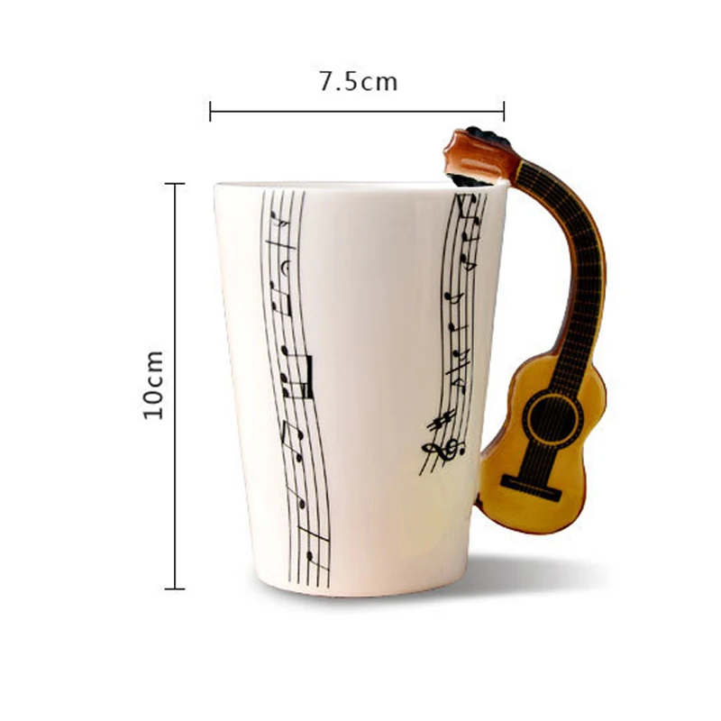Creative Mug Guitar Design Ceramic 220ml Porcelain Tea Coffee Milk Water Drinking Cup Unique Couple Gift Drinkware | Дом и сад