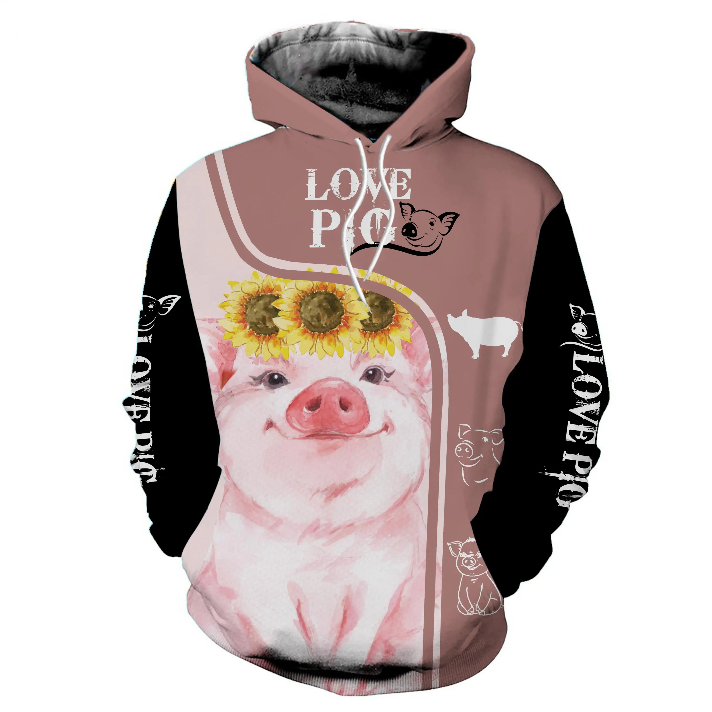 

2021 New Boy Fashion Hoodies Men/women Hoodies PulloverAnimal 3D pig printed Hoodies funny Sweatshirts